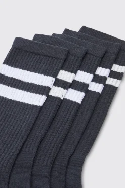 boohooMAN 5 Pack Sport Stripe Socks | UK| Underwear & Socks|Underwear & Socks