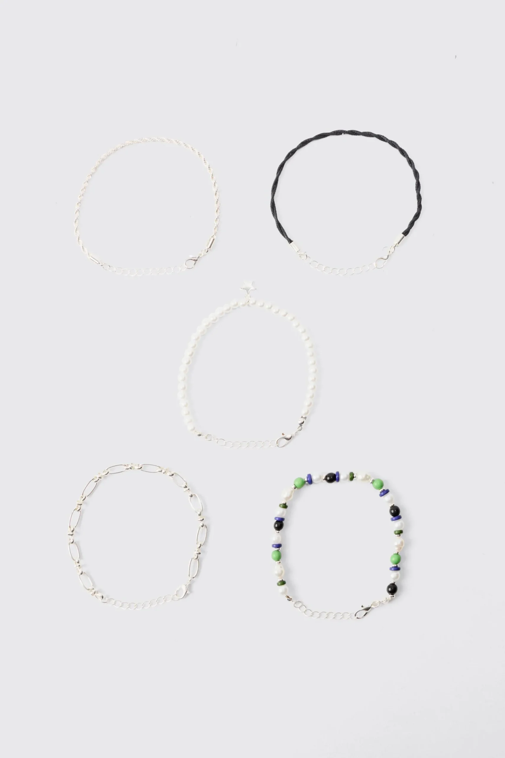 boohooMAN 5 Pack Star Mixed Bead Bracelets | UK| Jewellery & Watches