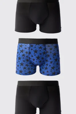 boohooMAN 3 Pack Star Printed Boxers | UK| Underwear & Socks|Underwear & Socks