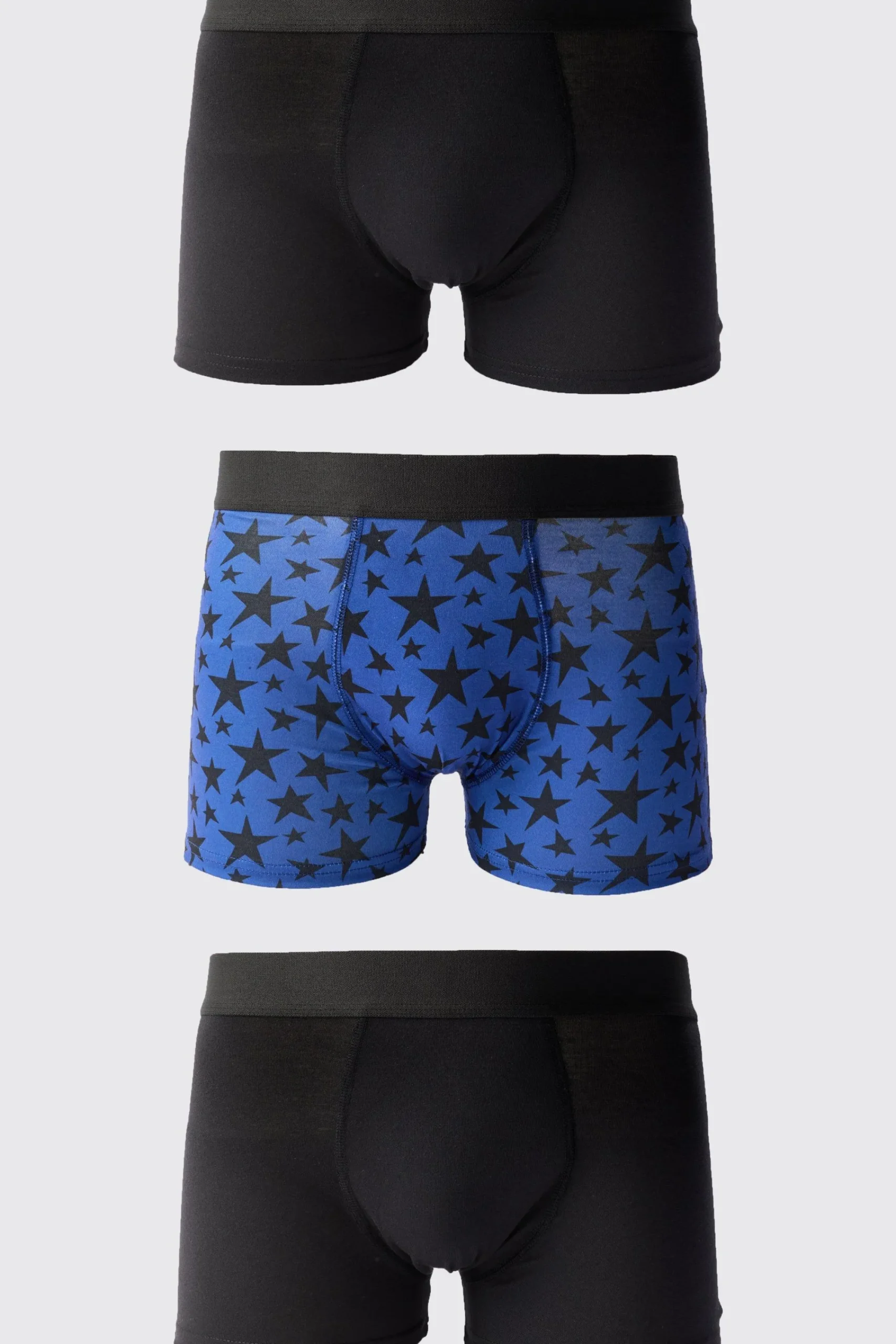 boohooMAN 3 Pack Star Printed Boxers | UK| Underwear & Socks|Underwear & Socks