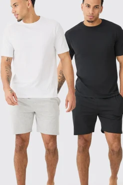 boohooMAN 2 Pack T-shirt & Short Lounge Set | UK| Loungewear|Sets & Co-Ords