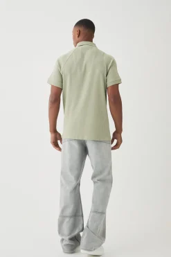 1/4 Zip Jersey Rib Pocket Polo | UK^boohooMAN Discount