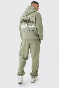 boohooMAN 1/4 Zip Oversized Towelling Applique Tracksuit | UK| Tracksuits