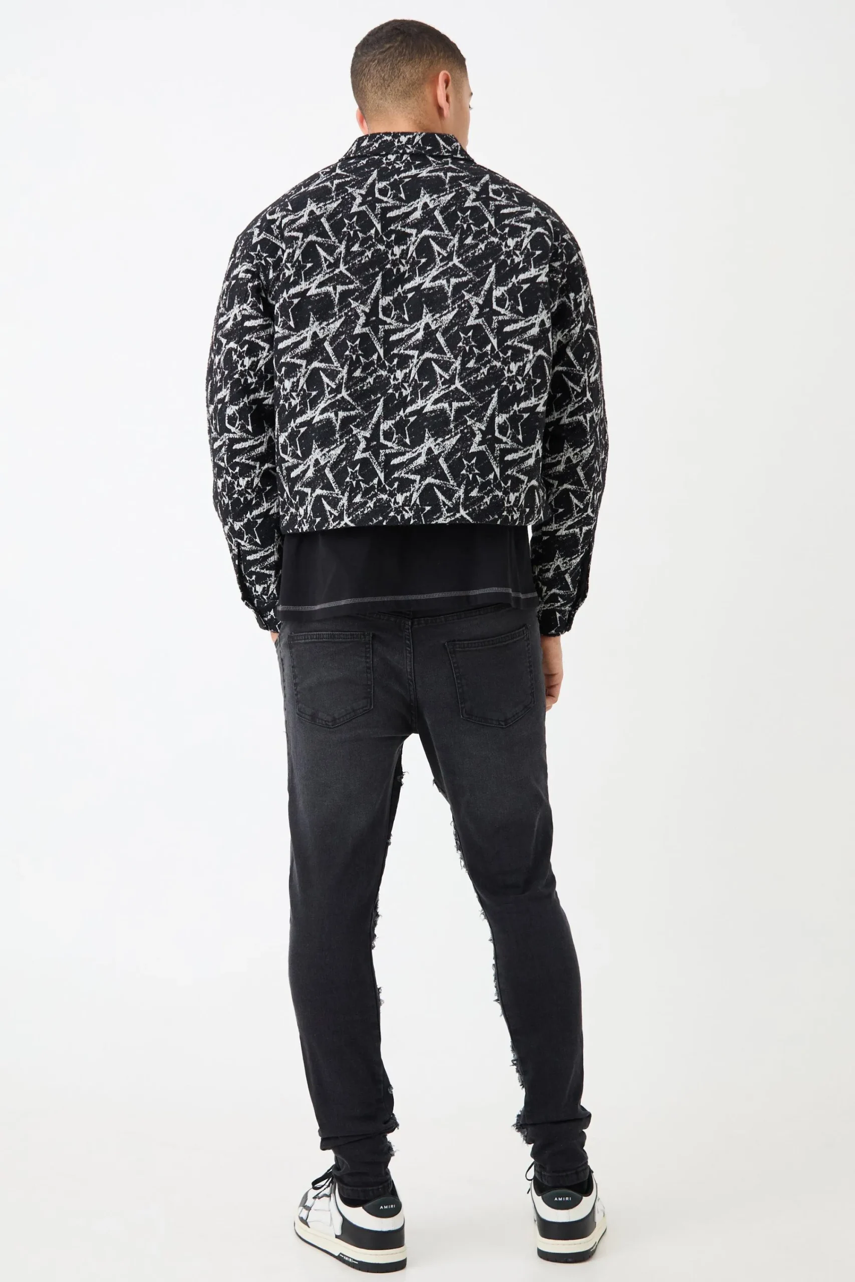 boohooMAN Abstract Patterned Boxy Jacket | UK| Coats & Jackets