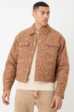 boohooMAN Abstract Patterned Boxy Jacket | UK| Coats & Jackets