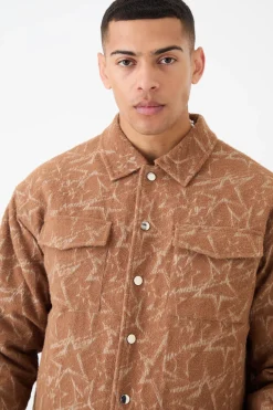 boohooMAN Abstract Patterned Boxy Jacket | UK| Coats & Jackets