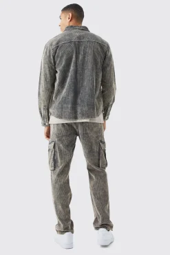 boohooMAN Acid Wash Corduroy Overshirt | UK| Shirts