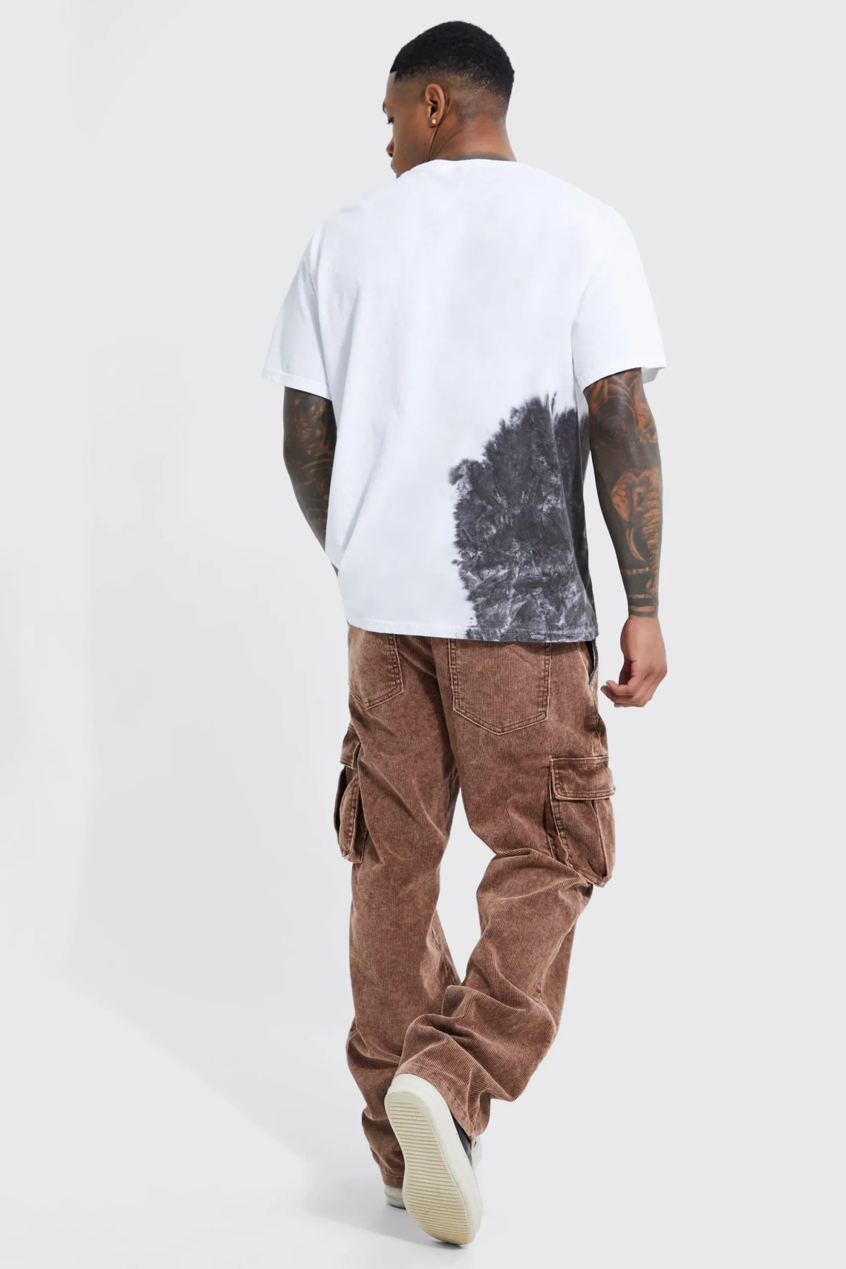 boohooMAN Acid Wash Relaxed Cord Cargo Trouser | UK| Trousers|Cargos