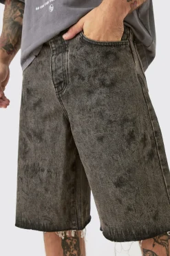 boohooMAN Acid Washed Denim Jorts In | UK| Shorts