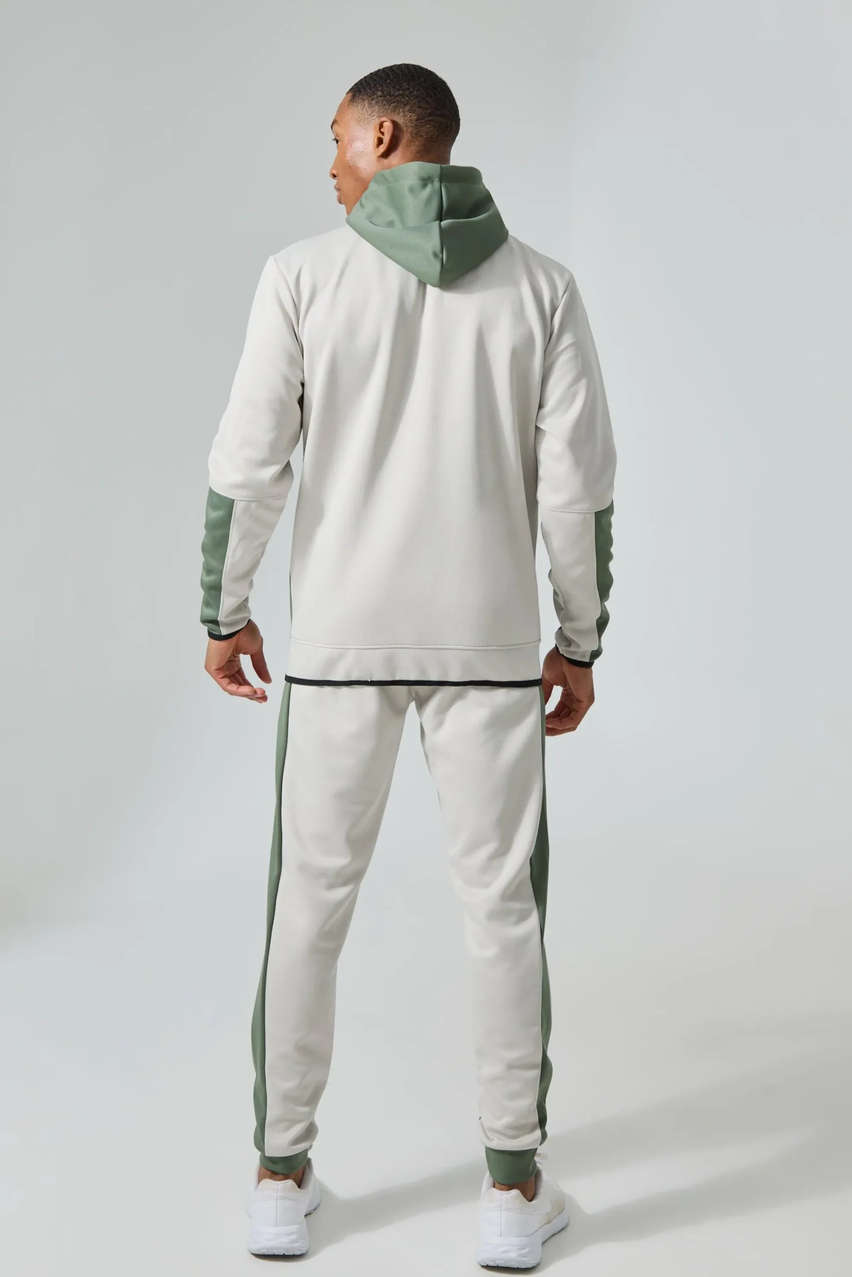boohooMAN Active Colour Block Funnel Hooded Tracksuit | UK| Tracksuits