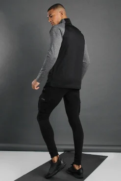 Active Gym Slim Fit Funnel Neck Track Gym Top | UK^boohooMAN New