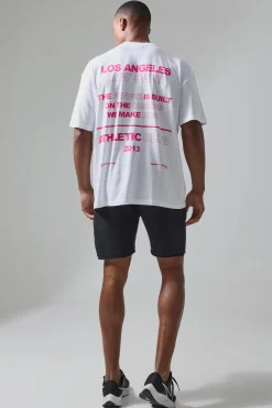 Active Oversized Extended Neck Back Print Slogan T-shirt | UK^boohooMAN Sale