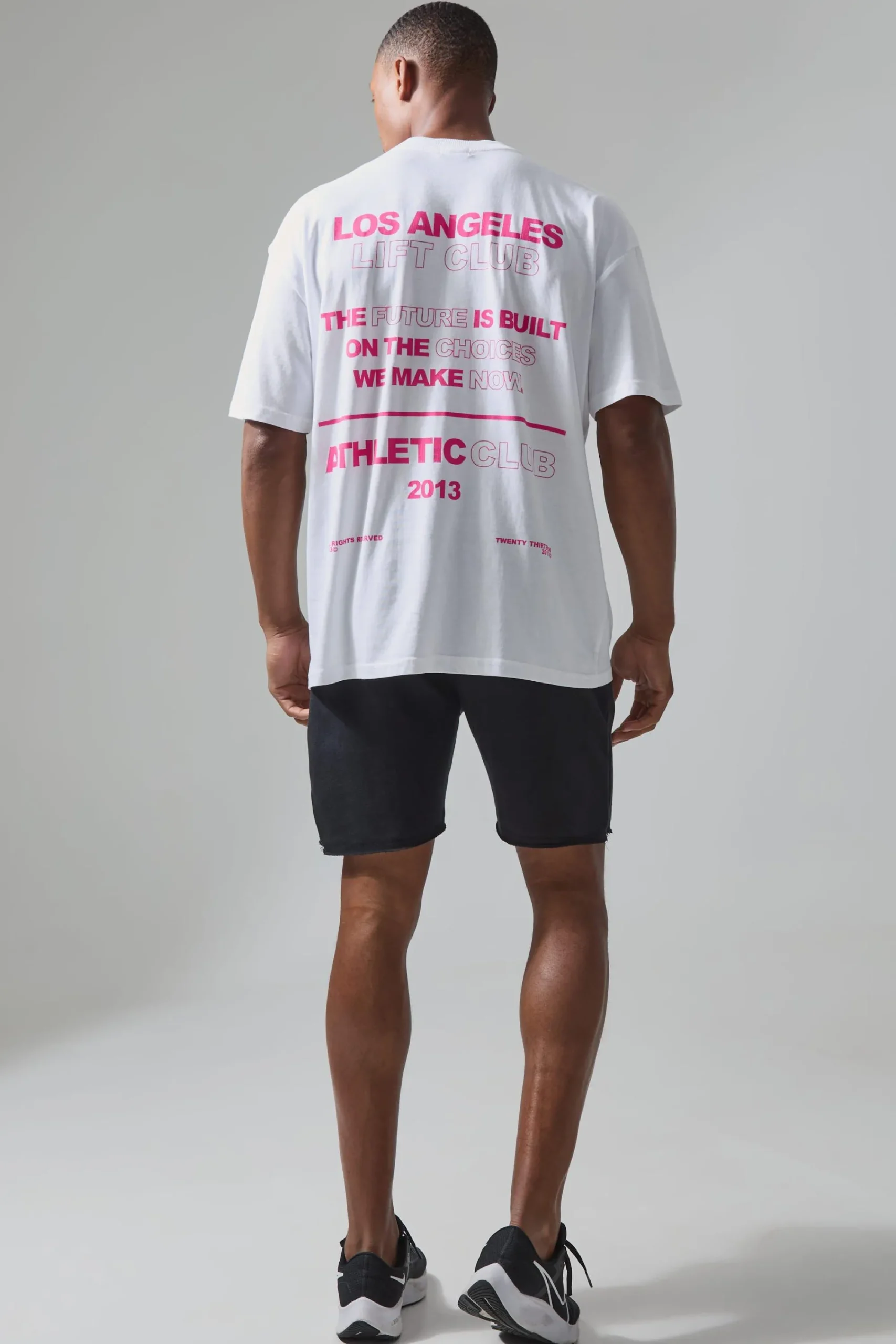 Active Oversized Extended Neck Back Print Slogan T-shirt | UK^boohooMAN Sale