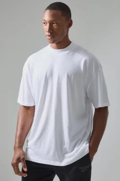 Active Oversized Extended Neck Back Print Slogan T-shirt | UK^boohooMAN Sale