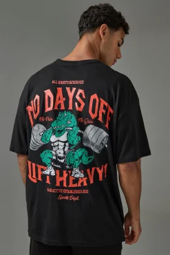 Active Oversized No Days Off Lift Heavy T-shirt | UK^boohooMAN Sale