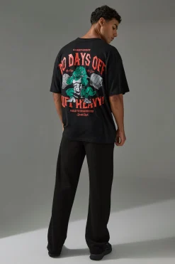 Active Oversized No Days Off Lift Heavy T-shirt | UK^boohooMAN Sale