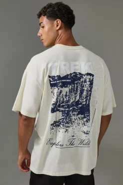 Active Oversized Trek Explore The Wilderness T-shirt | UK^boohooMAN Sale