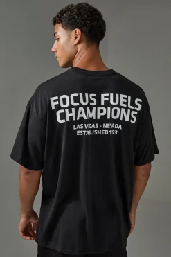Active Oversized UFC Focus Fuels Champions License T-shirt | UK^boohooMAN