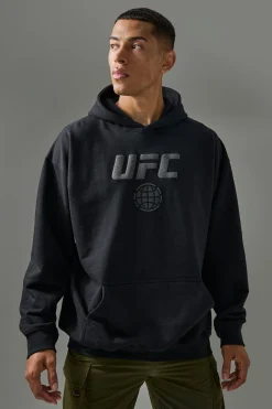 boohooMAN Active Oversized UFC Puff Print License Hoodie | UK| Hoodies & Sweatshirts
