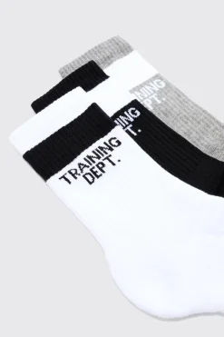 boohooMAN Active Training Dept Cushioned Crew 3 Pack Socks | UK| Underwear & Socks|Underwear & Socks