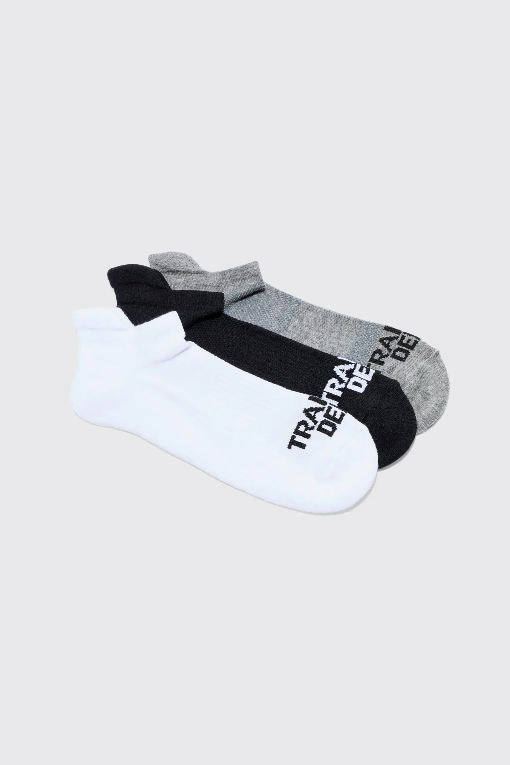 boohooMAN Active Training Dept Cushioned Trainer 3 Pack Socks | UK| Underwear & Socks|Underwear & Socks