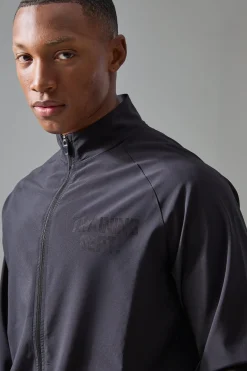 boohooMAN Active Training Dept Panelled Regular Fit Funnel Neck Jacket | UK| Coats & Jackets