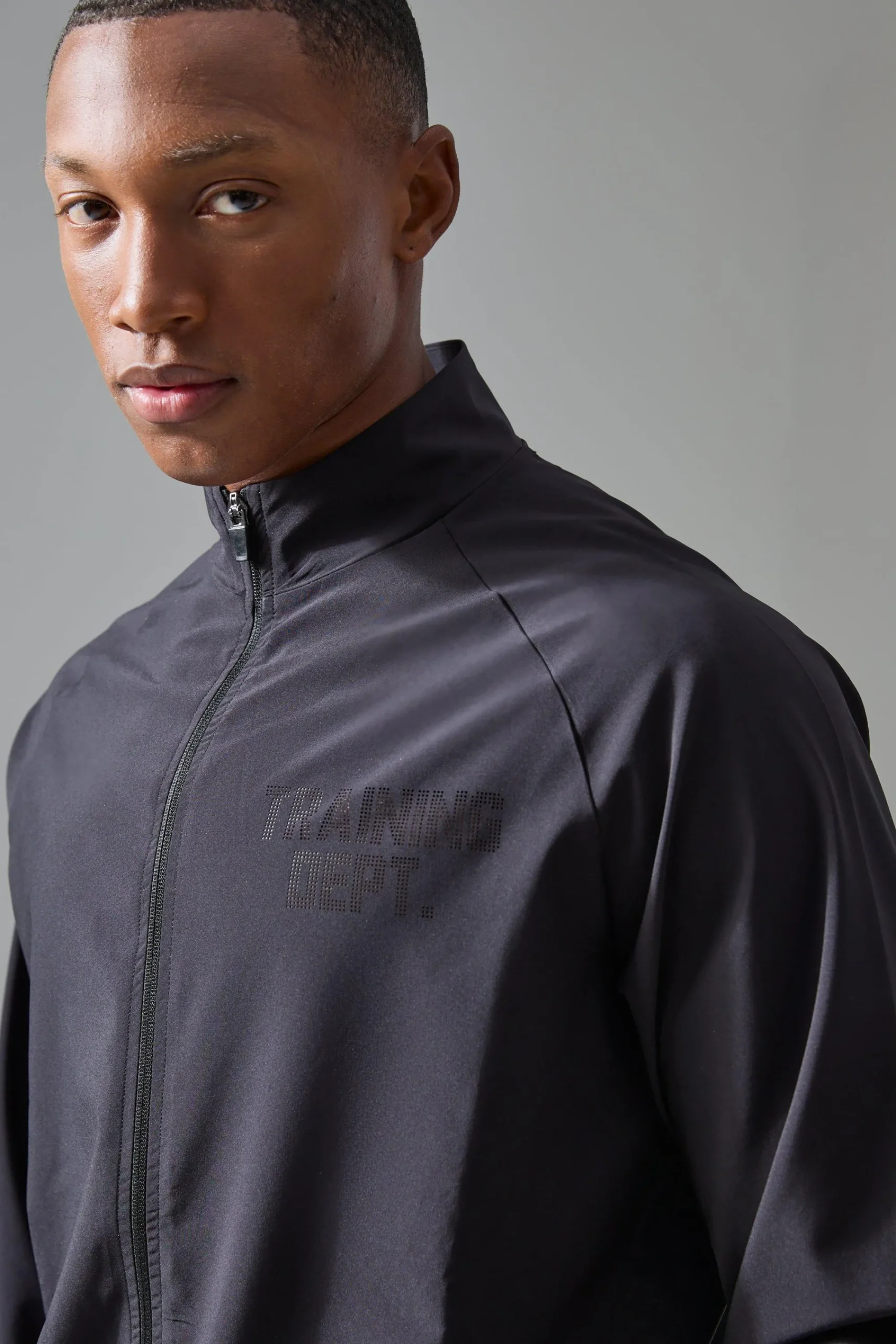 boohooMAN Active Training Dept Panelled Regular Fit Funnel Neck Jacket | UK| Coats & Jackets