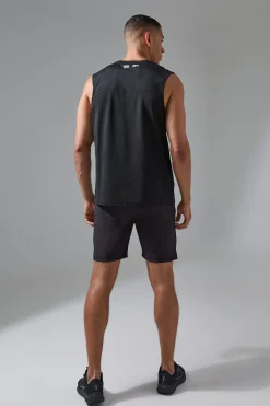 boohooMAN Active Training Dept Perforated Tank & Short Set | UK| Tracksuits