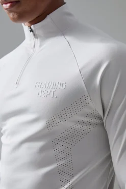 boohooMAN Active Training Dept Perforated Slim Fit 1/4 Zip Top | UK| Hoodies & Sweatshirts