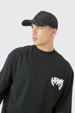 boohooMAN All Over Camo Print Cap In | UK| Hats & Caps