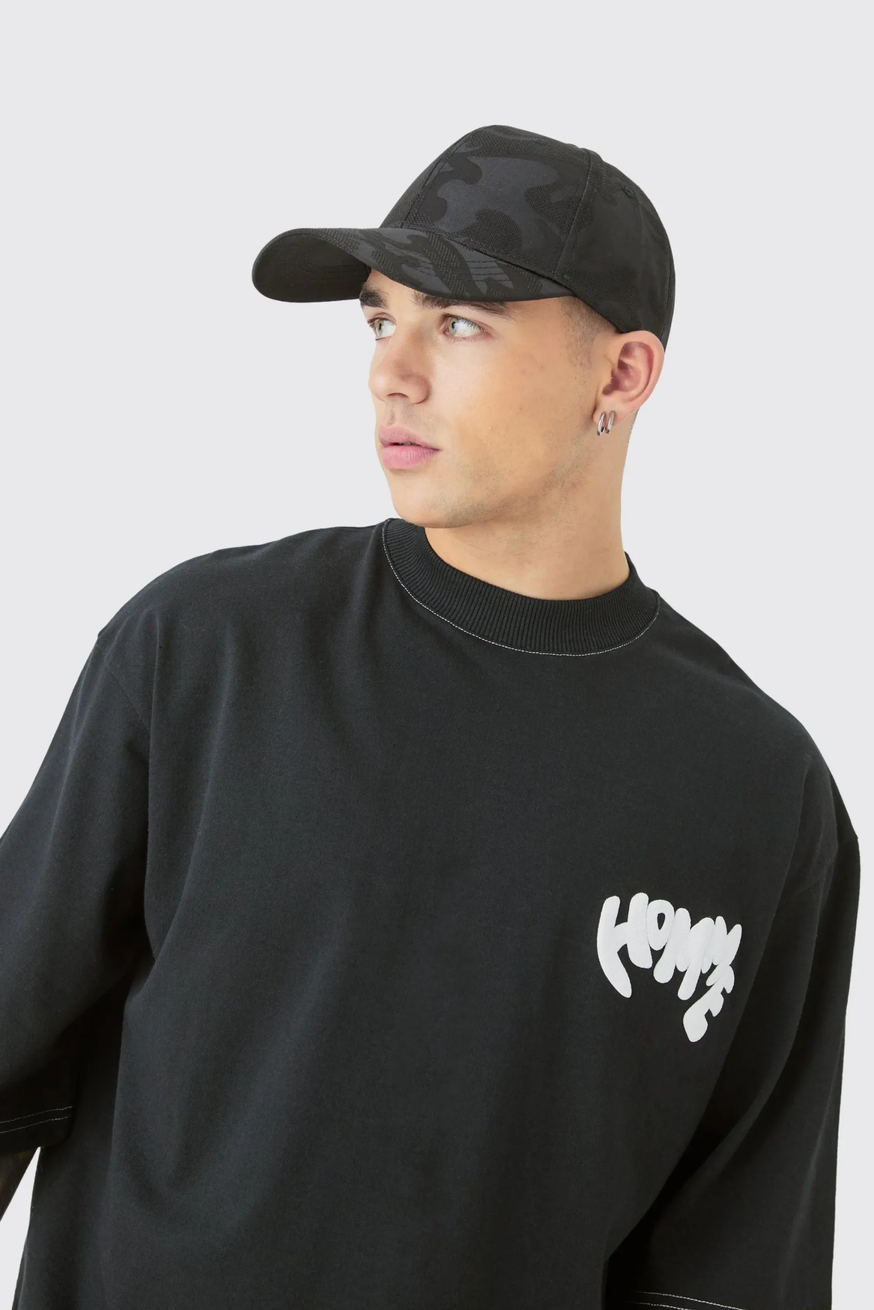 boohooMAN All Over Camo Print Cap In | UK| Hats & Caps