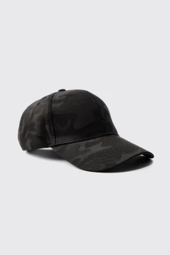 boohooMAN All Over Camo Print Cap In | UK| Hats & Caps