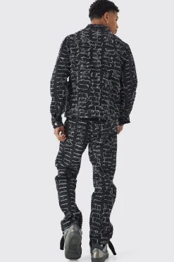 boohooMAN All Over Distressed Denim Jacket | UK| Coats & Jackets