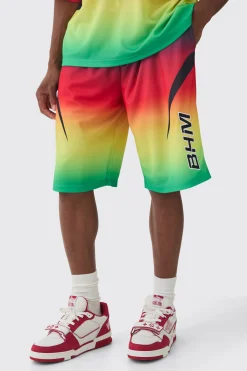 boohooMAN Applique Moto Mesh Long Length Basketball Shorts | UK| Shorts