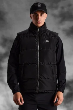 boohooMAN ArrDee Funnel Neck Quilted 13 Gilet | UK| Coats & Jackets