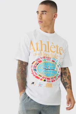 Athlete Printed T-Shirt | UK^boohooMAN New