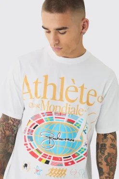 Athlete Printed T-Shirt | UK^boohooMAN New
