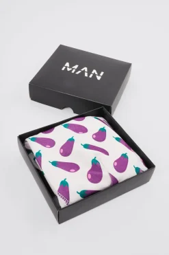 boohooMAN Aubergine Printed Boxers In Gift Box | UK| Underwear & Socks|Underwear & Socks