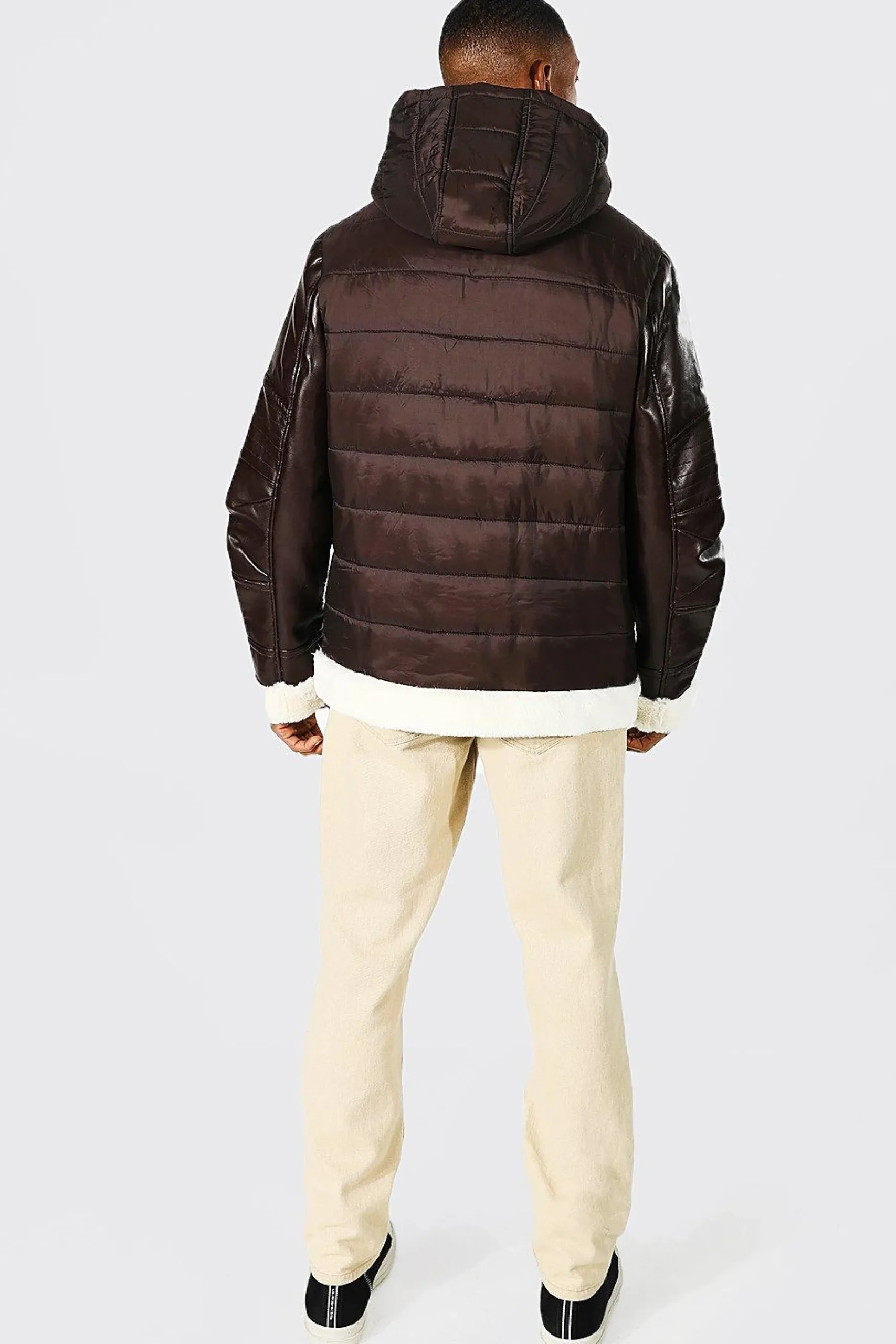 boohooMAN Aviator With Puffer Body Styling | UK| Coats & Jackets