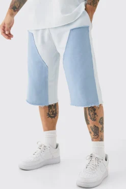 boohooMAN Baggy Carpenter Panel Frayed Edge Applique Jorts | UK| Shorts