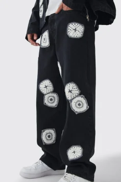 boohooMAN Baggy Fit Crochet Denim Jeans | UK| Trousers|Jeans