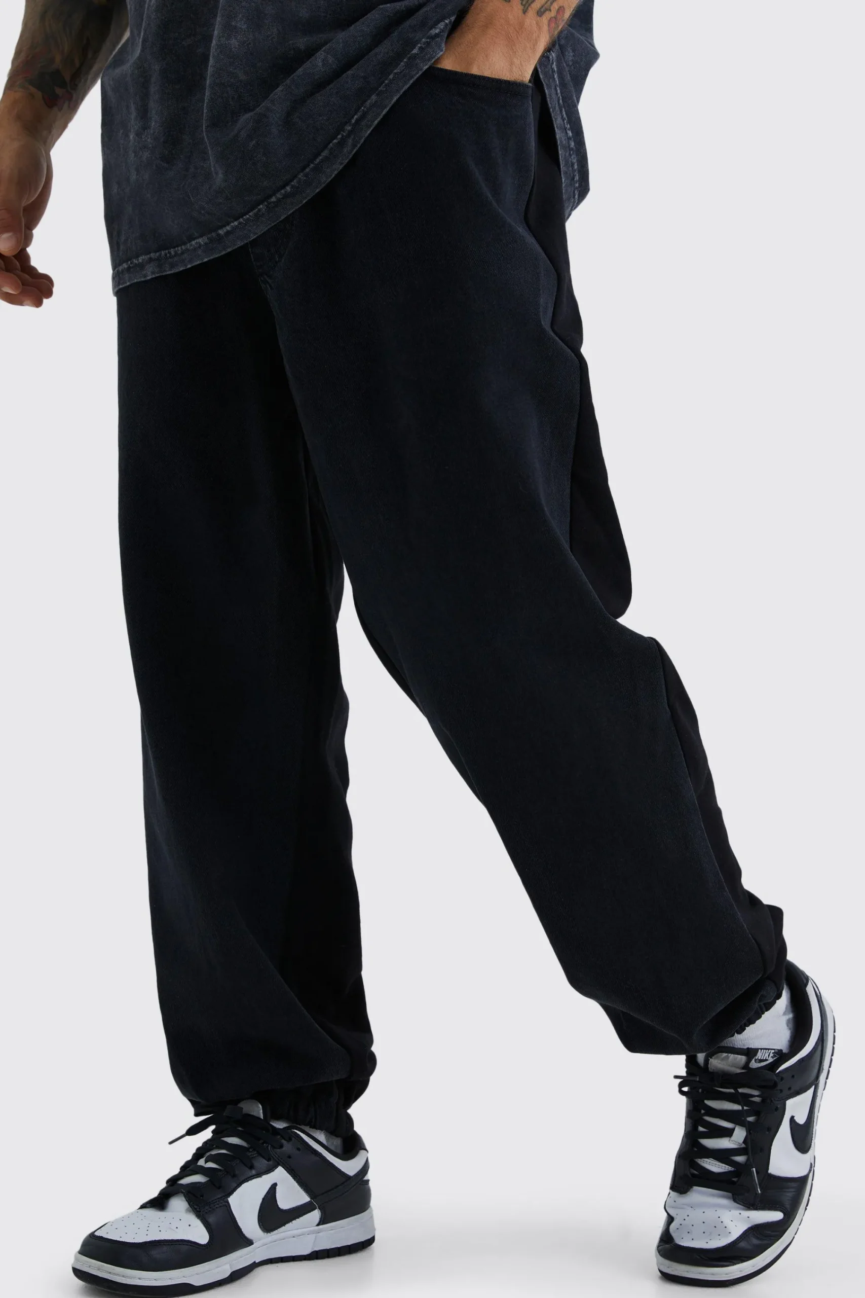 boohooMAN Baggy Fit Elastic Waist Hybrid Jogger Jean | UK| Trousers|Jeans