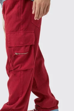 boohooMAN Baggy Fit Elasticated Waist Extended Drawcord Cargo Trousers | UK| Trousers|Cargos