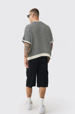 boohooMAN Baggy Fit Elasticated Waist Extended Drawcord Cargo Shorts | UK| Shorts