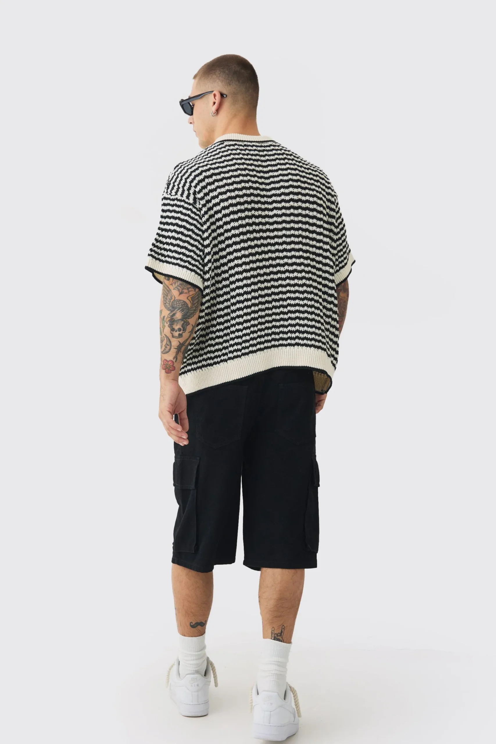 boohooMAN Baggy Fit Elasticated Waist Extended Drawcord Cargo Shorts | UK| Shorts