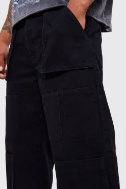 boohooMAN Baggy Fit Multi Cargo Pocket Jeans | UK| Trousers|Cargos