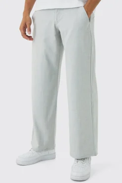 boohooMAN Baggy Fit Pinstripe Trouser With Boxer Double Waistband | UK| Trousers