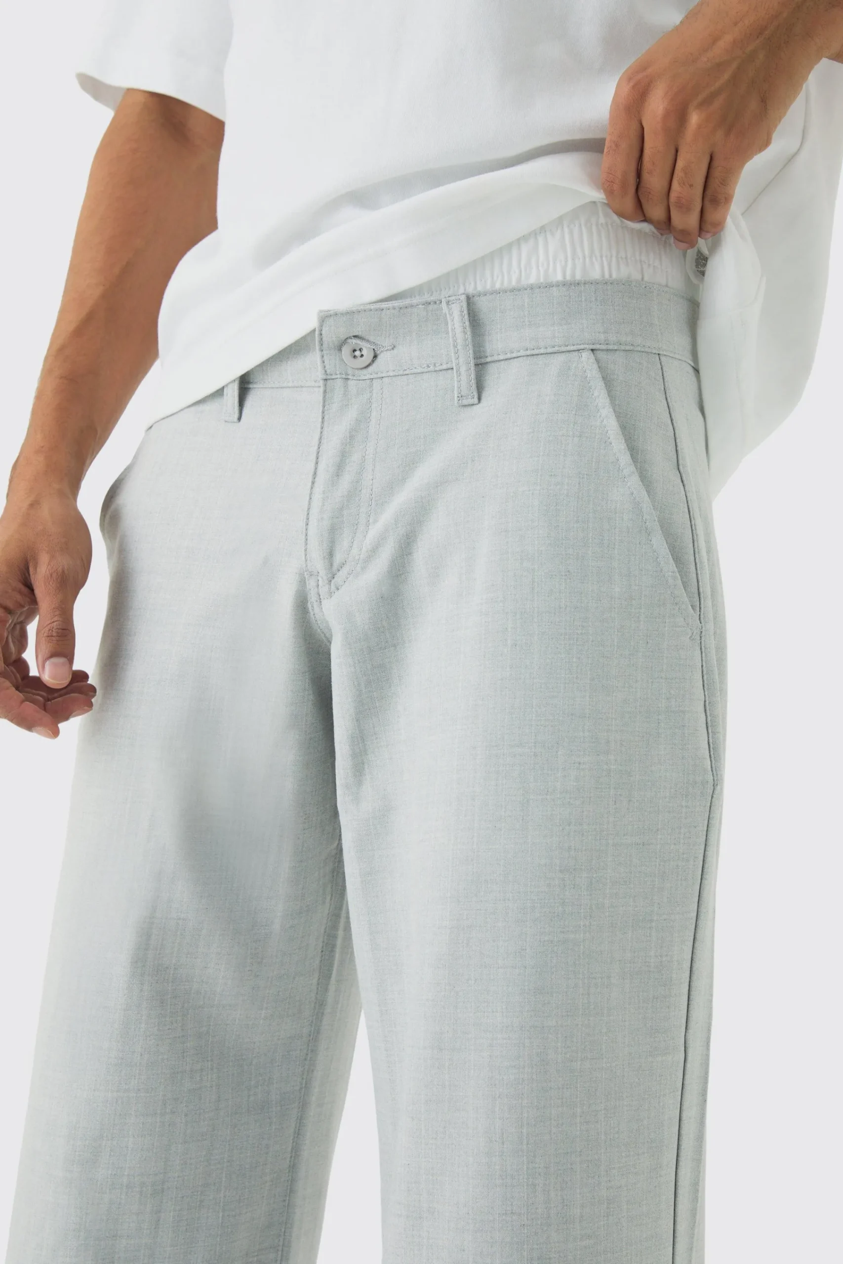 boohooMAN Baggy Fit Pinstripe Trouser With Boxer Double Waistband | UK| Trousers