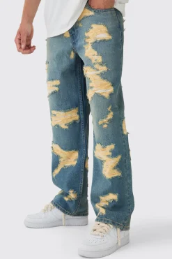 boohooMAN Baggy Fit Rigid All Over Ripped Jeans | UK| Trousers|Jeans