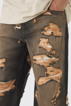 boohooMAN Baggy Fit Rigid All Over Ripped Jeans | UK| Trousers|Jeans